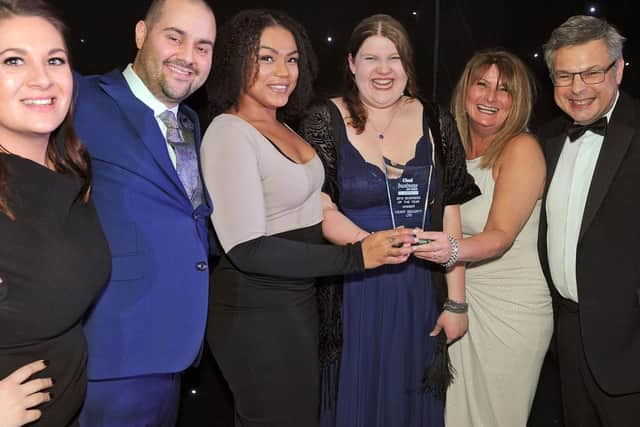 Heart Security are announced as the 2018 Business of the Year, which was presented by Sean O'Connor of O'Connor Removals, and Mark Bilton of Banner Jones Solicitors.