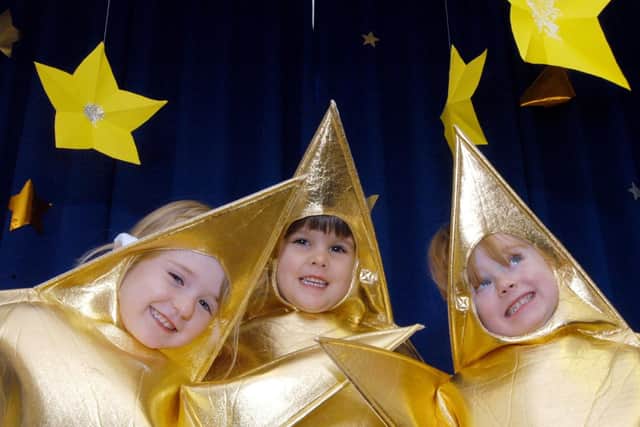 2007 - Three little stars shining bright at the Newstead Primary School nativity play - Alice Richards, Ella Wright and Leah Rose