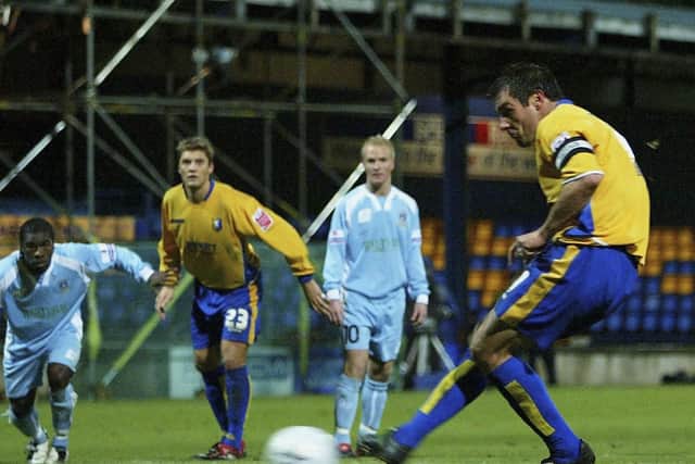 There was no be no upset for the Sky TV cameras as Conference leaders Grays were dispatched 3-0. Barker hit an early goal and added a second from the spot (pictured) after Grays went to 10 men, Birchall adding a third late on.