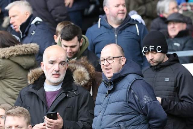 Derby fans during the 2-0 win over Hull City.
