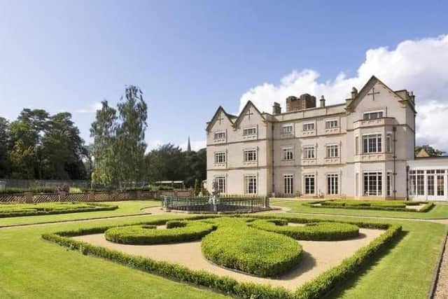 Bunny Hall is a seven bedroom Grade I listed property with library, tennis court and leisure complex. Full details here: https://www.rightmove.co.uk/property-for-sale/property-65393767.html