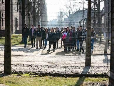 The tour istaken around several huts that prisoners would have lived in