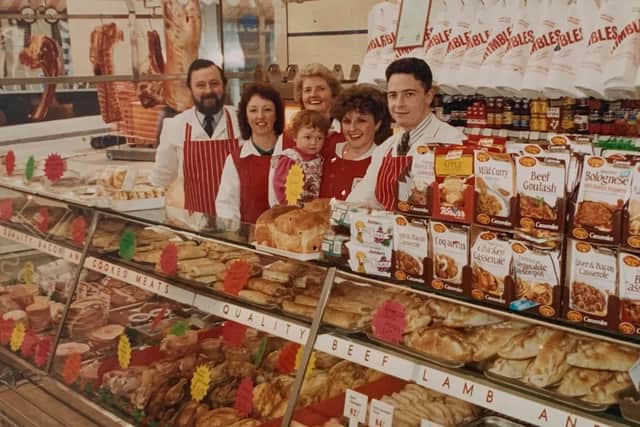 Jean and Ian Brimble, Jean's sister Julie Ellis, Gillian Humber and her daughter Lauren, and David Brimble pictured in around 1992.
