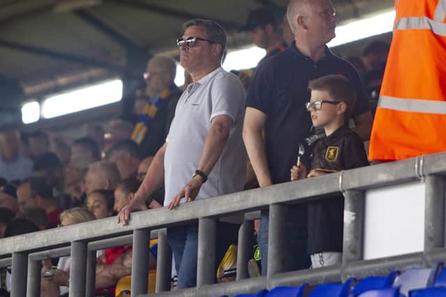 Mansfield Town fans during the defeat at Oldham.