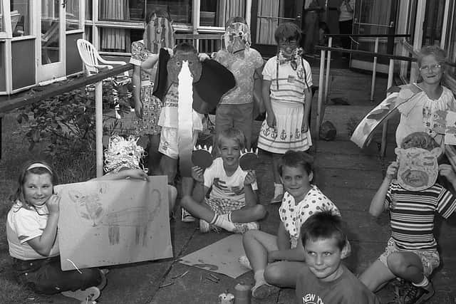 1989: These children are enjoying a play day in Mansfield making animal masks, paws and pictures. Do you know where this nostalgic snap was taken?