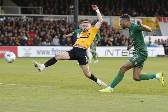 CJ Hamilton watches his strike on its way to finding the back of the net