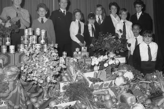 1989: This fabulous bygone snap features pupils from Cumberlands School in Mansfield at their harvest festival. Are you on this picture?