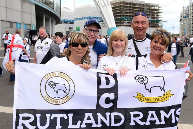 Derby fans at Wembley today,
