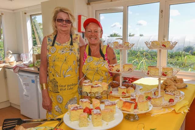 Rhubarb Farm open day for Nottinghamshire National Gardens Scheme, pictured are Dot Greveson and Wendy Shone.