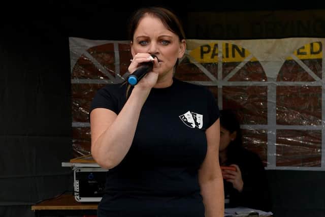 Rebecca Evans of Mansfield Hospitals Theatre Troupe entertaining the crowds