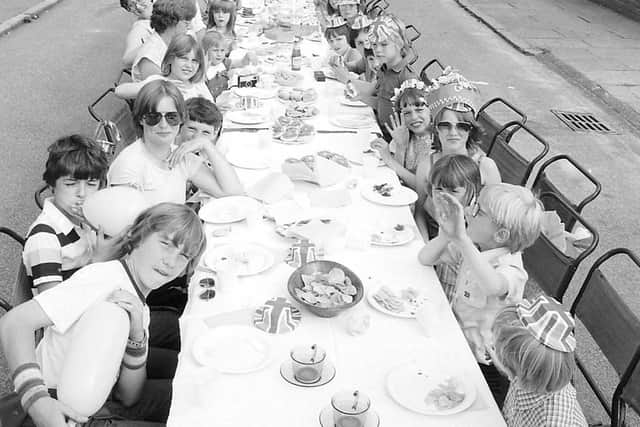 1981: Families from Bedford Avenue in Mansfield are enjoying a buffet at their street party to celebrate the royal wedding of Charles and Diana.