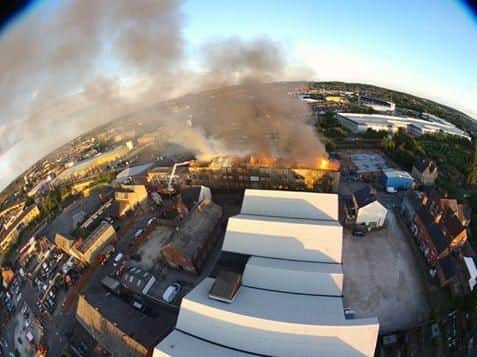 An aerial shot of the blaze. Photo: Aandrew Armstrong.