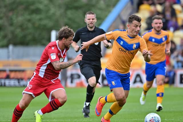 Action from Stags' 2-2 draw with Morecambe.