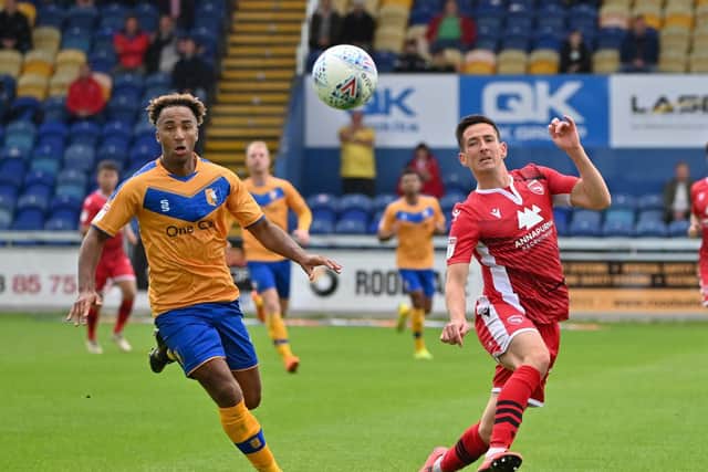 Action from Stags' 2-2 draw with Morecambe.