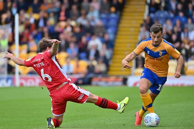 Action from Stags' 2-2 draw with Morecambe.