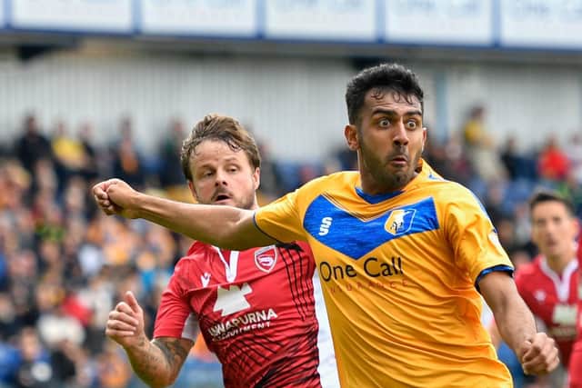 Action from Stags' 2-2 draw with Morecambe.