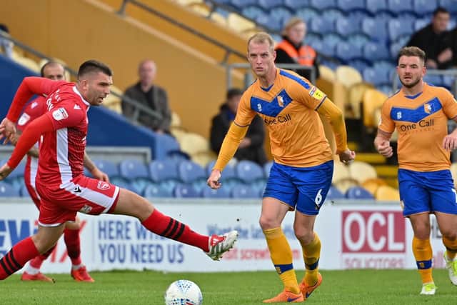 Action from Stags' 2-2 draw with Morecambe.