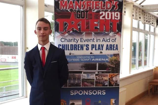 Sam Mycroft at Mansfield's Got Talent, which was held in in memory of the late Simon Crofts, Forest Town Arena's former Site Manager who passed away almost a year ago to the day.