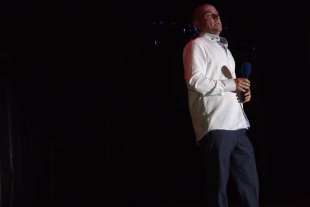 Lee Hardwick at the final of Mansfield's Got Talent, which raised over 7,000 for a new play area at Forest Town Arena