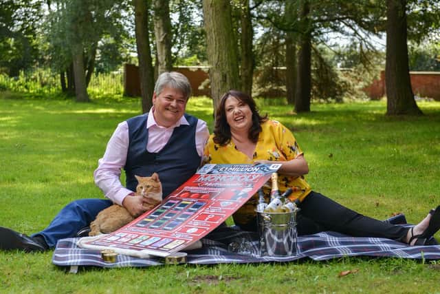 Andrew and Paula Hancock scooped 1,000,000 on a National Lottery scratchcard.