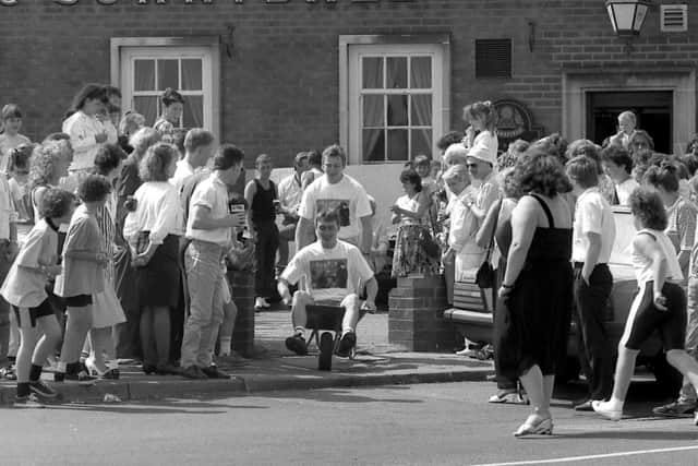 Mansfield Woodhouse Wheelbarrow Race.