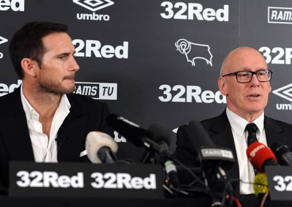 Frank Lampard unveiled as the new Derby County manager, at press conference on Thursday with Club chairman Mel Morris.