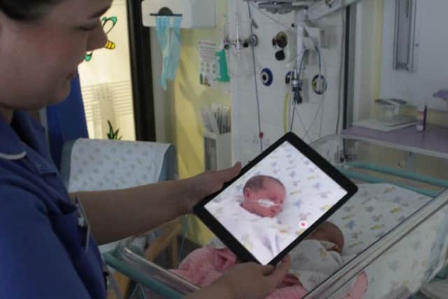 Sarah Roberts uses the app to make a special video of Esmee for her mum, Sammi Wood.