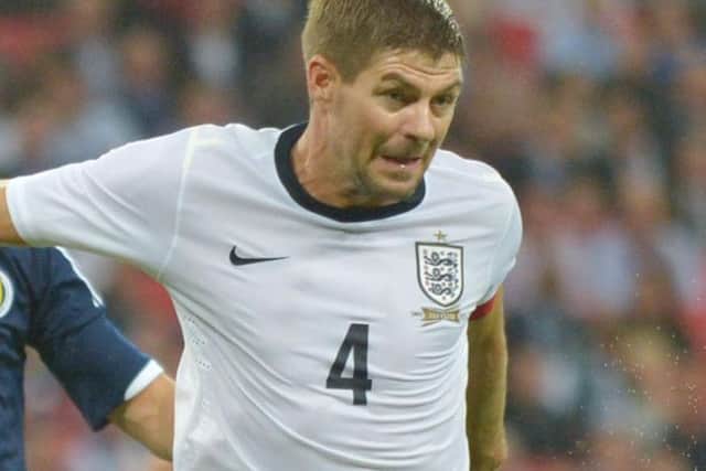 Steven Gerrard in action for England.