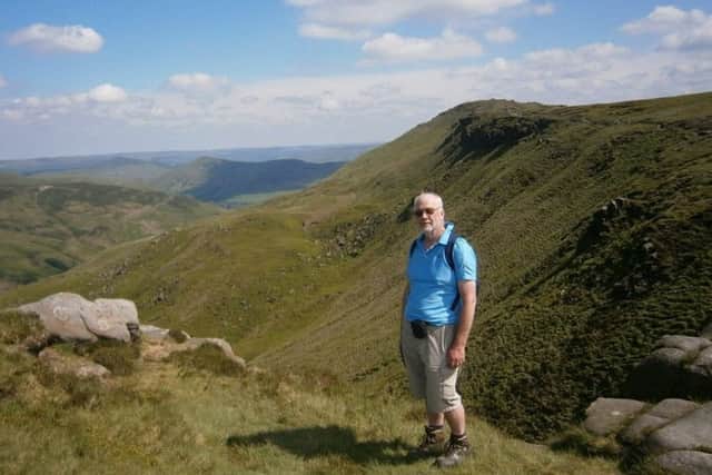 Keith Wallace walking in Hope Valley, Derbyshire.