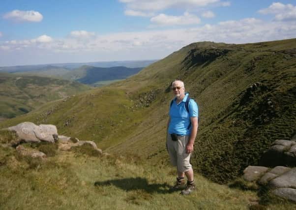 Keith Wallace walking in Hope Valley, Derbyshire.