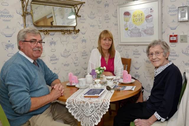 Kingfisher Court Care Home along with Jigsaw Support held a 1940Ã¢Â¬"s themed dementia cafe, pictured are from left Ian Marshall, Karen Ward and June Marshall