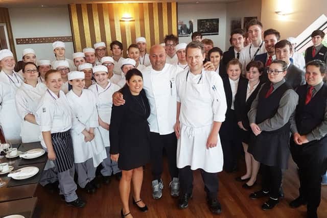 Top chef Sat Bains spoke to students at West Nottinghamshire College