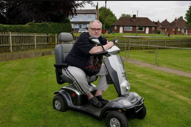 Norman King says he has no choice but to travel to Alfreton on the roads using his scooter