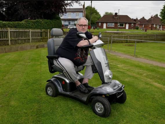 Norman King says he has no choice but to travel to Alfreton on the roads using his scooter