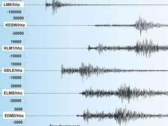 An official graph showing the tremor. Picture: British Geological Survey.