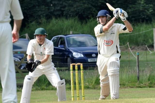 Clumber Park CC v Lea and Roses CC.
Chris Needham watches as he is caught out.