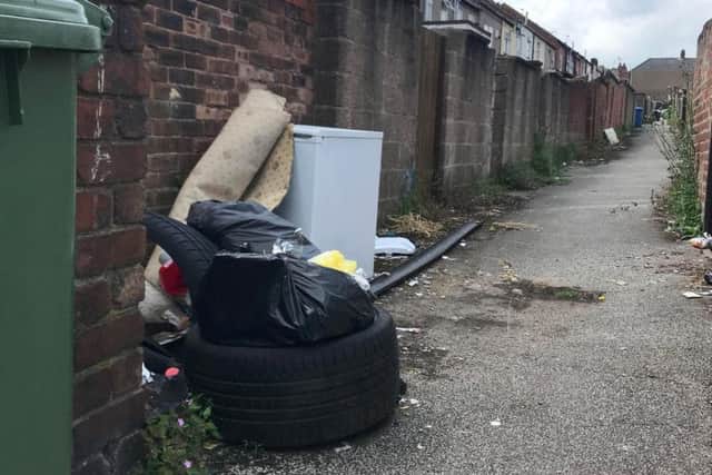 Tyres left on the street