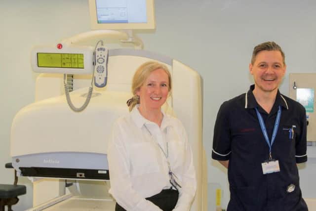 Consultant Radiologist, Dr Susan Geary and Nuclear Medicine Specialist, Robert Bradley, are both supporting the campaign for a new scanner.