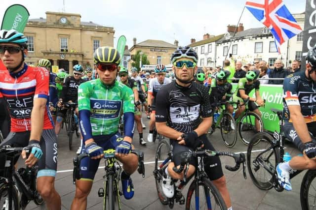 On the starting line for the Mansfield stage of last years Tour Of Britain race.