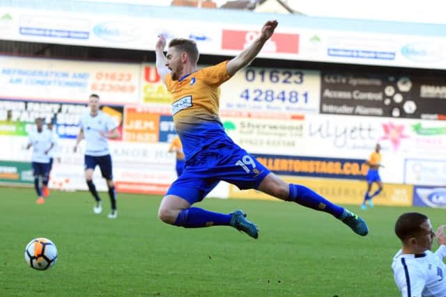 Mansfield Town v Guiseley in The Emirates FA Cup Round Two - Sunday December 3rd 2017. Mansfield player Johnny Hunt. Picture: Chris Etchells