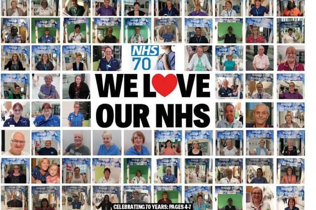 Chad's front page for July 4, dedicated to the NHS on its 70th Birthday