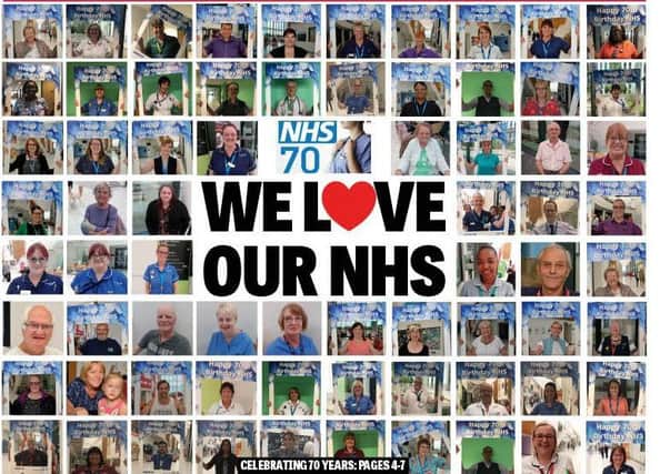 Chad's front page for July 4, dedicated to the NHS on its 70th Birthday