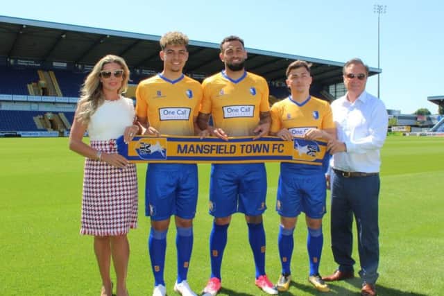 Three of Stags' new signings - Tyler Walker, Craig Davies and Otis Khan