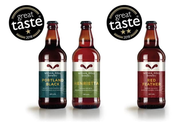 Three of the Welbeck beers that have won Great Taste honours