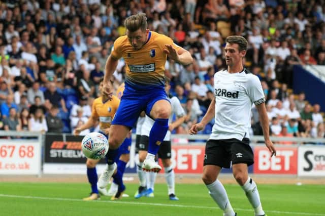 Mansfield Town v Derby County on Wednesday July 18th 2018. Mansfield player Alex MacDonald.