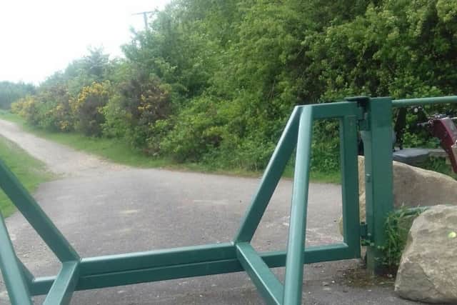One of the gates, which is in place to prevent illegal off-road activity.