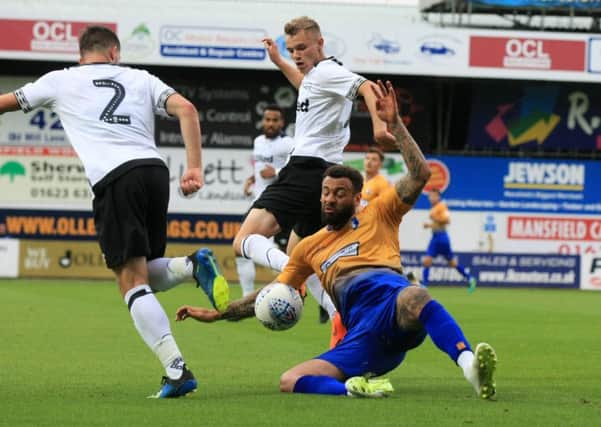 Mansfield Town v Derby County on Wednesday July 18th 2018. Mansfield player Craig Davies.