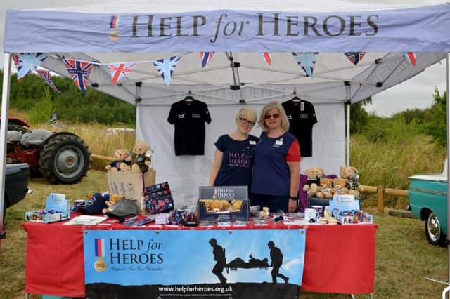 Motors at the Mine Festival, Pleasley.  Pictured are Jenny Lewis and Sue Thompson on the Help for Heroes stall