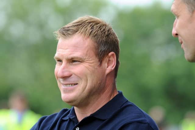 Mansfield Town v Sheffield United.Manager David Flitcroft.