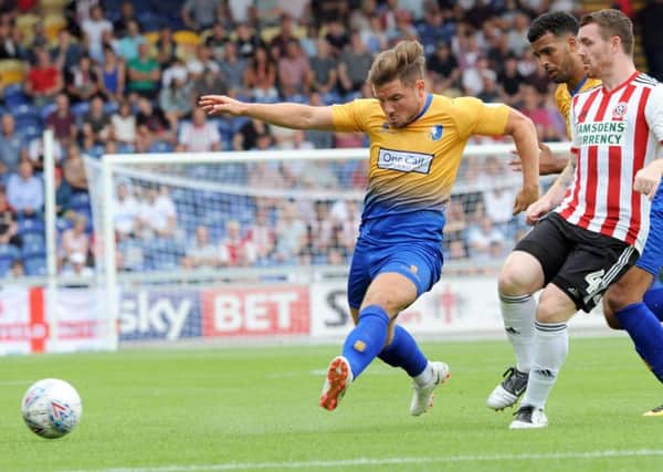 Mansfield Town v Sheffield United.
Alex McDonald in second half action.